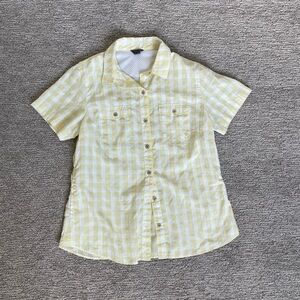 Eddie Bauer Yellow and White Gingham Button Up